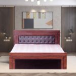 Wooden Bed – Model BDDT104LB, Antique & Raxin Black Finish (Mattress Size: 78x60 inches)